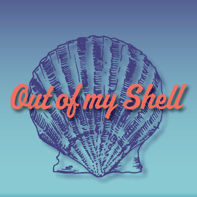 Out of my Shell — scallop shell logo